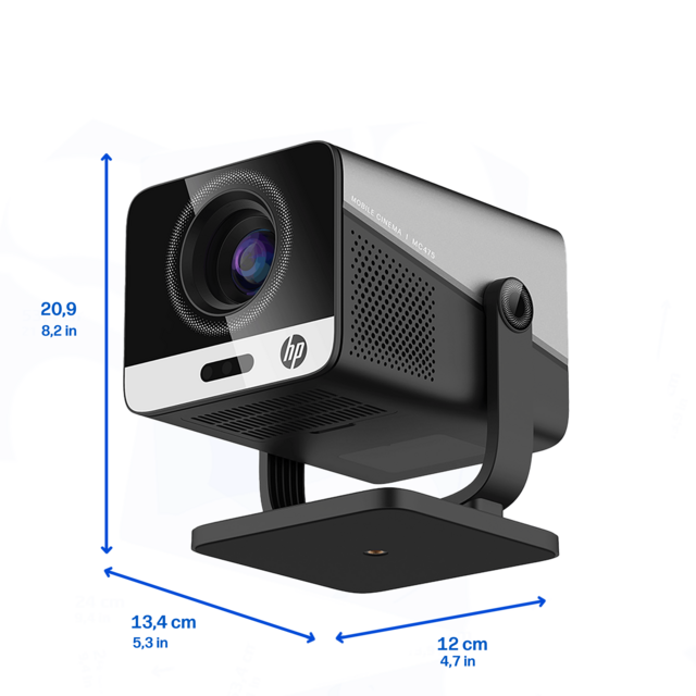 Projektor HP MC475 mit Abmessungen/GO Europe