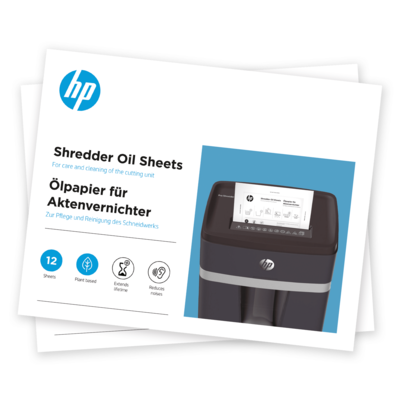 HP Shredder Ölpapier Verpackung Frontansicht/GO Europe