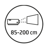 40 - 80 Zoll Bilddiagonale bei einem Abstand von nur 85 - 200 cm