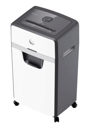 Aktenvernichter HP OneShred 16MC Front linke Seite/GO Europe