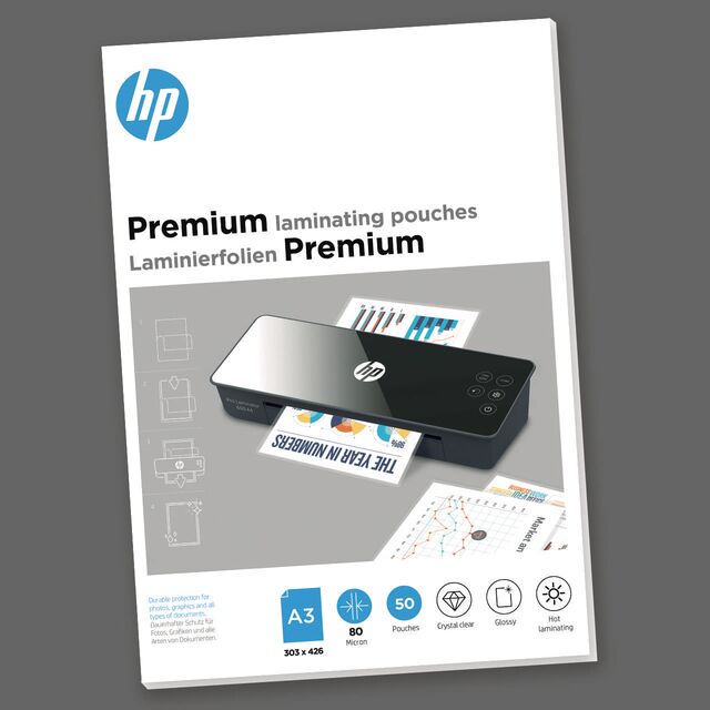 HP Premiuim laminating films, A3, 80 micron, 50 pieces