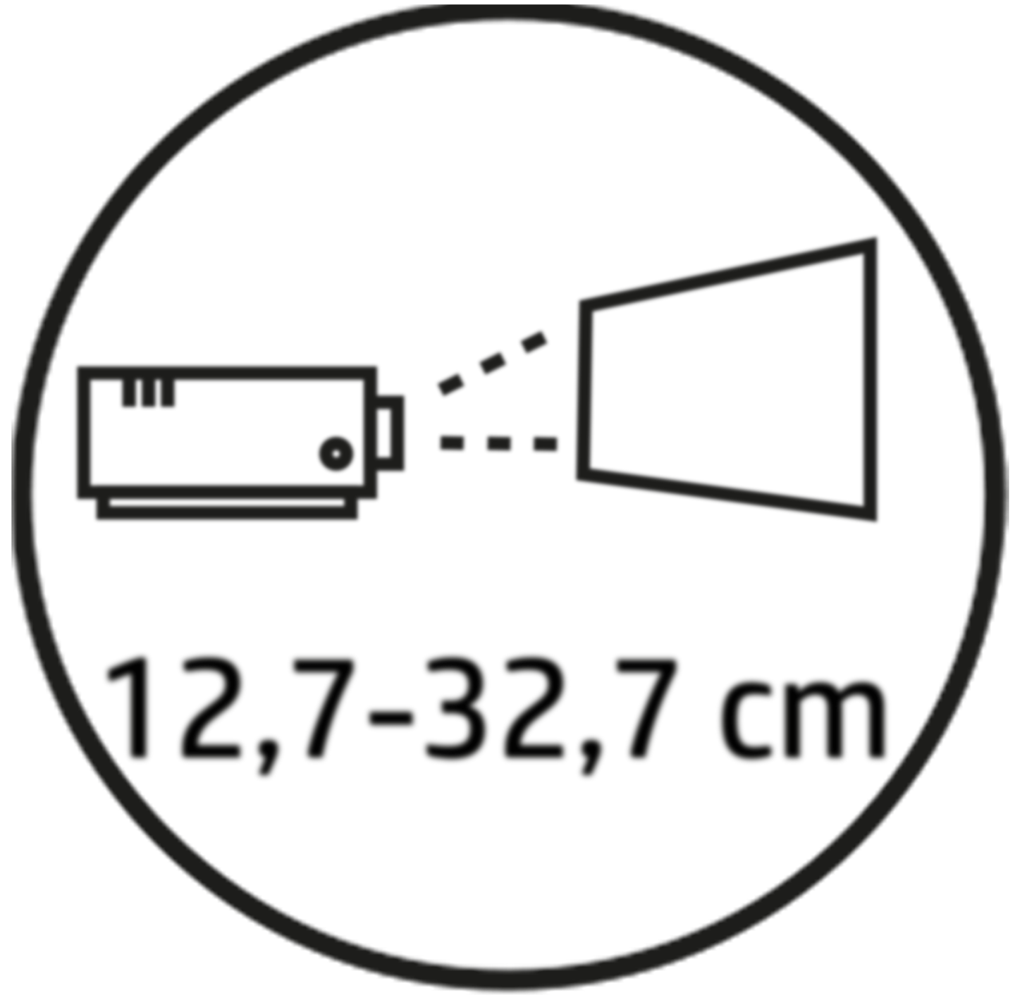 Piktogramm HP Projektor 12-32 cm Projektionsabstand/GO Europe