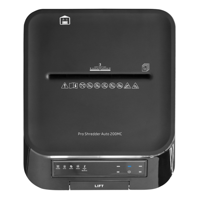 Aktenvernichter HP Pro Shredder Auto 200MC oben blaue LED/GO Europe