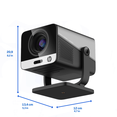 Projektor HP MC475 mit Abmessungen/GO Europe