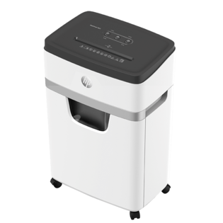 Aktenvernichter HP OneShred 18CC Front linke Seite/GO Europe