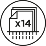 14 Blatt A4 im Hochformat, 10 Blatt A3 im Hoch- oder A4 im Querformat (80 g / m²)