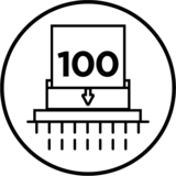 Maximum of 100 sheets of A4 automatically and 9 sheets manually
