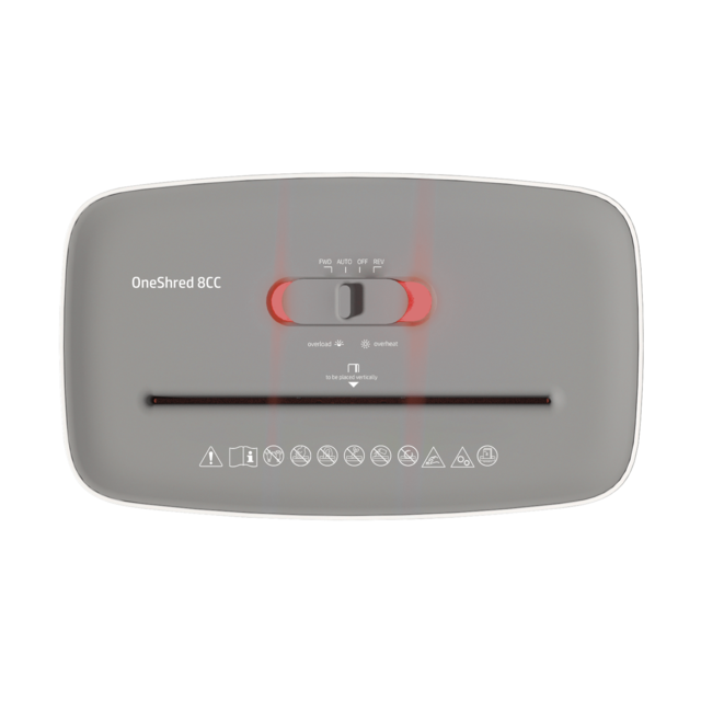 Aktenvernichter HP OneShred 8CC Bedienfeld rote LED/GO Europe