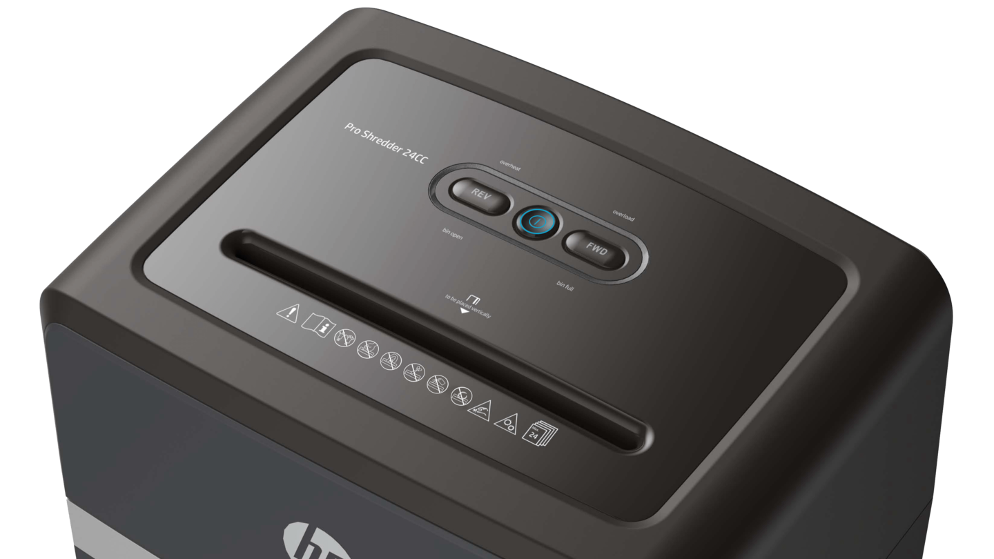 HP Pro Shredder 24CC Bedienfeld blaue LED/GOEurope