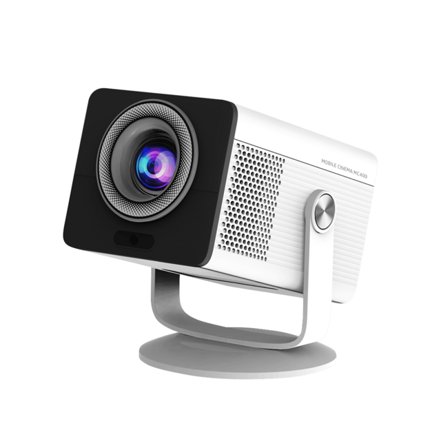 Projektor HP MC400 Front linke Seite hochgeklappt/GO Europe