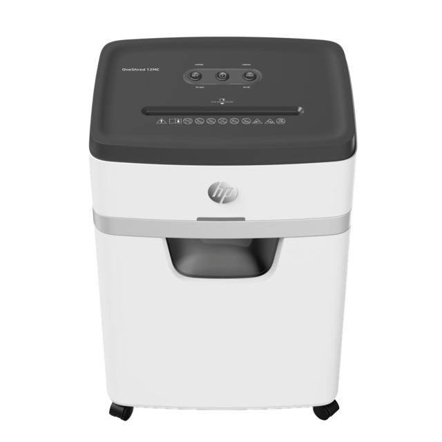 Aktenvernichter HP OneShred 12MC Front von oben/GO Europe