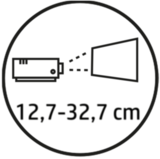 80 - 120 Zoll Bilddiagonale bei einem Abstand von lediglich 12,7 - 32,7 cm
