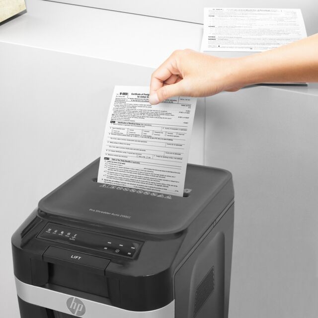 Aktenvernichter HP Pro Shredder Auto 200CC Papierzuführung/GO Europe