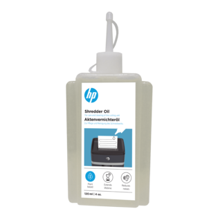 HP Aktenvernichter Öl 120 ml-Flasche Frontansicht/GO Europe