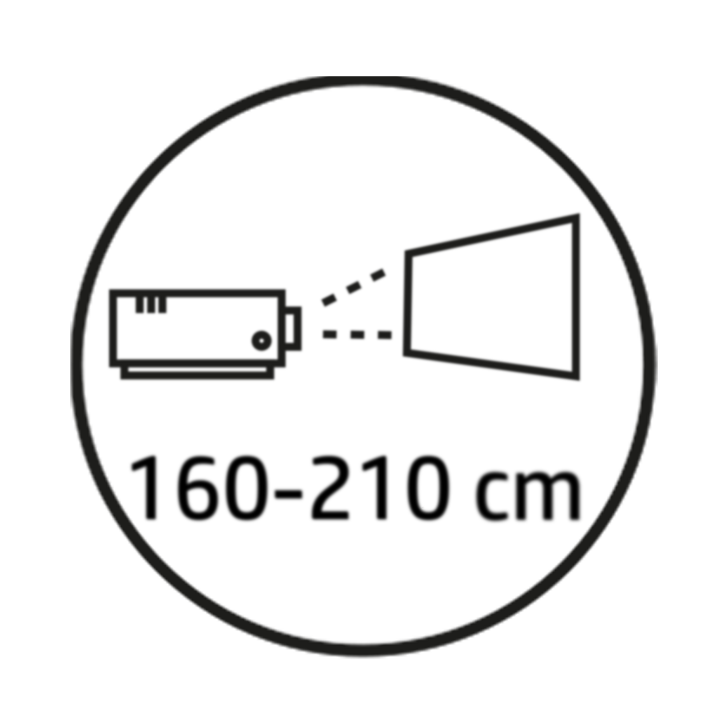 Piktogramm HP Projektor Projektionsabstand 160-210 cm/GO Europe