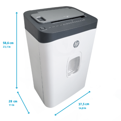 Aktenvernichter HP OneShred Auto 200CC mit Abmessungen/GO Europe