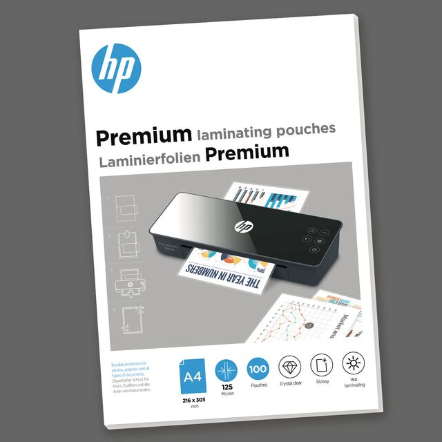 HP Premium laminating films, A4, 125 micron, 100 pieces