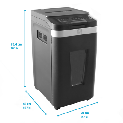 Aktenvernichter HP Pro Shredder Auto 400CC mit Abmessungen/GO Europe