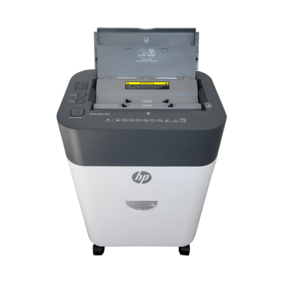 Aktenvernichter HP OneShred Auto 100CC Front oben offene Papierzuführung/GO Europe