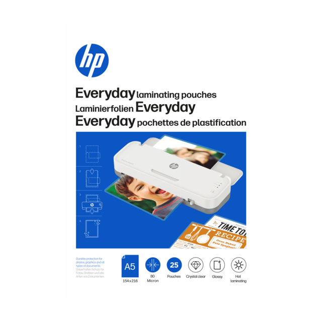 Verpackung HP Laminierfolien Everyday A5 80 Micron 25 Stück/GO Europe