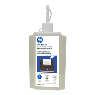 HP Aktenvernichter Öl 120 ml-Flasche Frontansicht/GO Europe