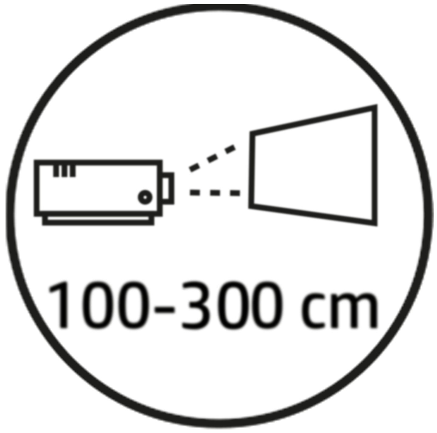 Piktogramm HP Projektor 260 cm Projektionsabstand/GO Europe